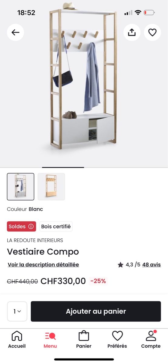 Guardaroba: Eingangsgarderobe  H-180cm L-60cm P-35cm – Usato da zürich venduto da mariegou 2