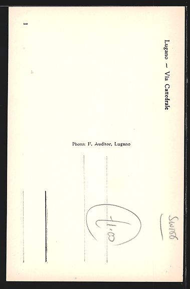 Ansichtskarten: AK Lugano, Via Cattedrale – Gebraucht aus Berlin von bartko-reher 1