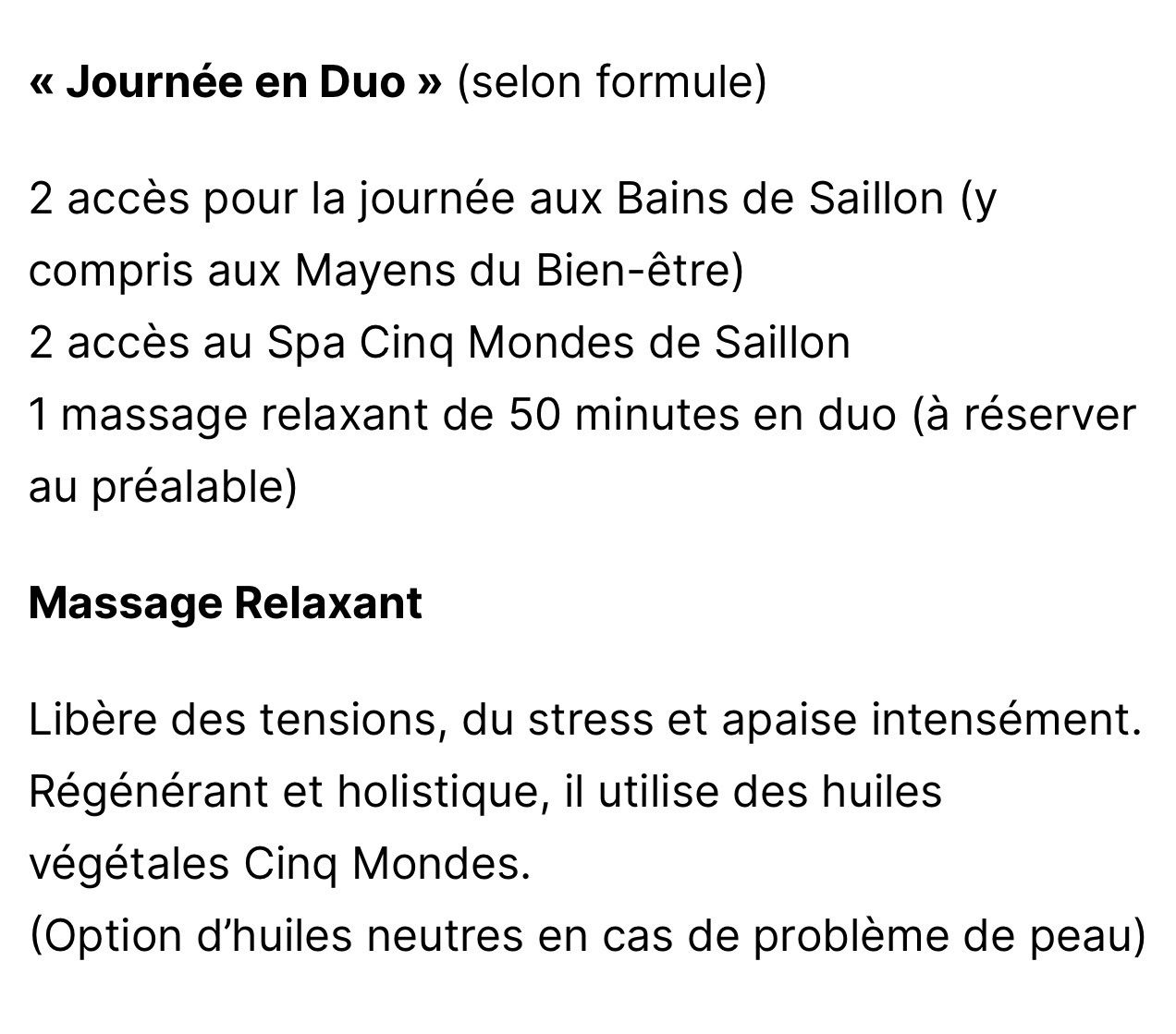 Buoni: Bains Saillon massages duo, bains & spa – Nuovo (secondo la descrizione) da La Tour-de-Trême venduto da bess81 1