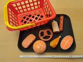 Spielküche Einkaufskorb Brot Fleisch Kinder Spielzeug Holz