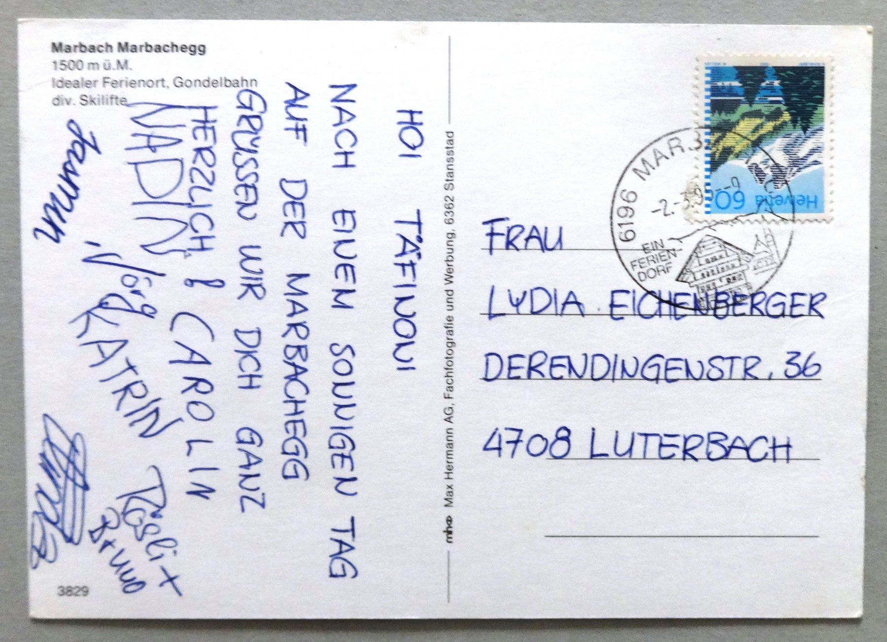 Cartes postales: Marbach Marbachegg, 1500 m ü.M. – D'occasion à Fétigny par Billy2miny 1