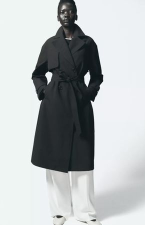 wasserabweisender Trenchcoat schwarz