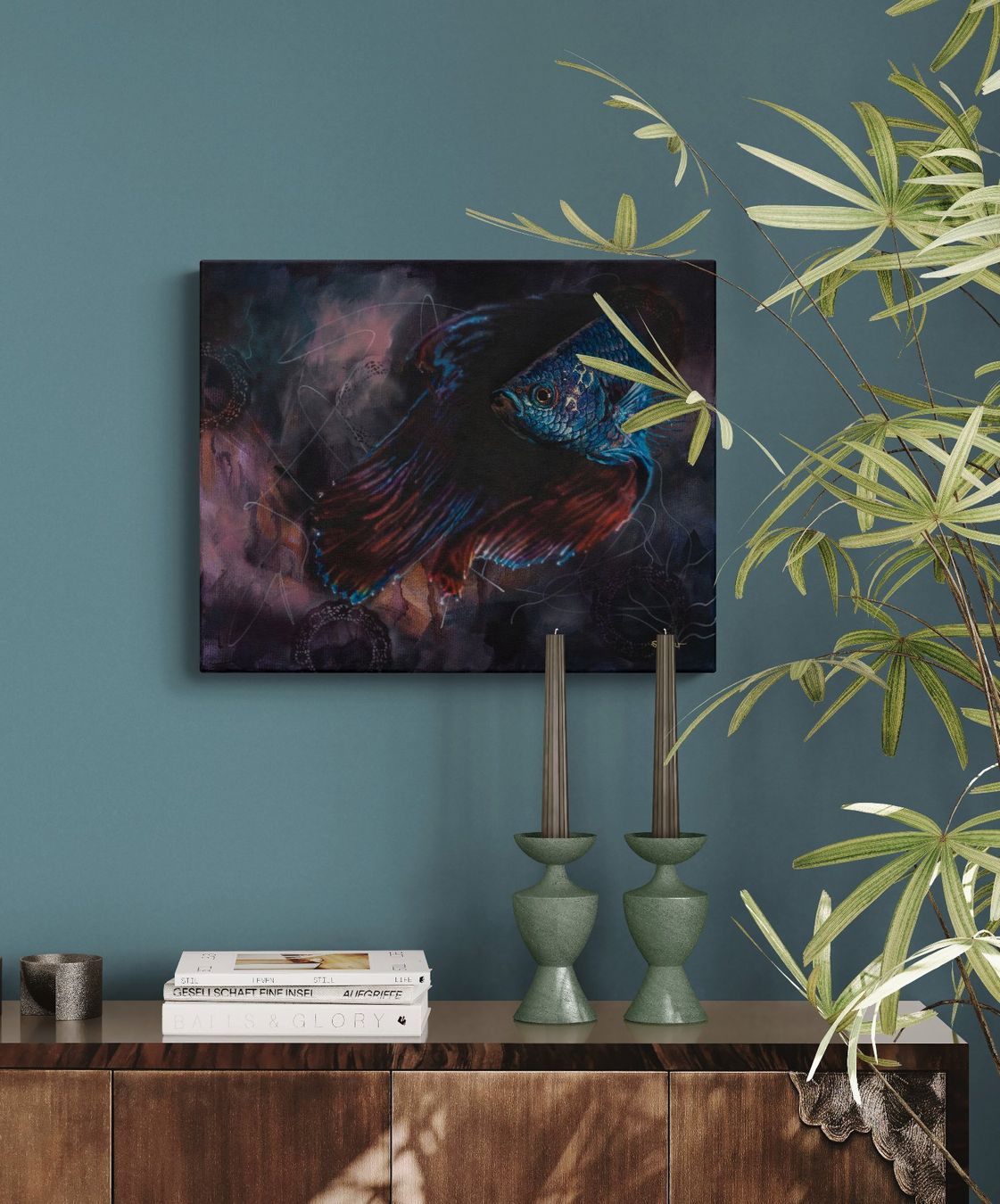 Dipinti: Kampffisch Gemälde, Original Kunstwerk, 40 x 50 cm – Nuovo e nell'imballaggio originale da Tägerwilen venduto da Simone_Widler_Art 2