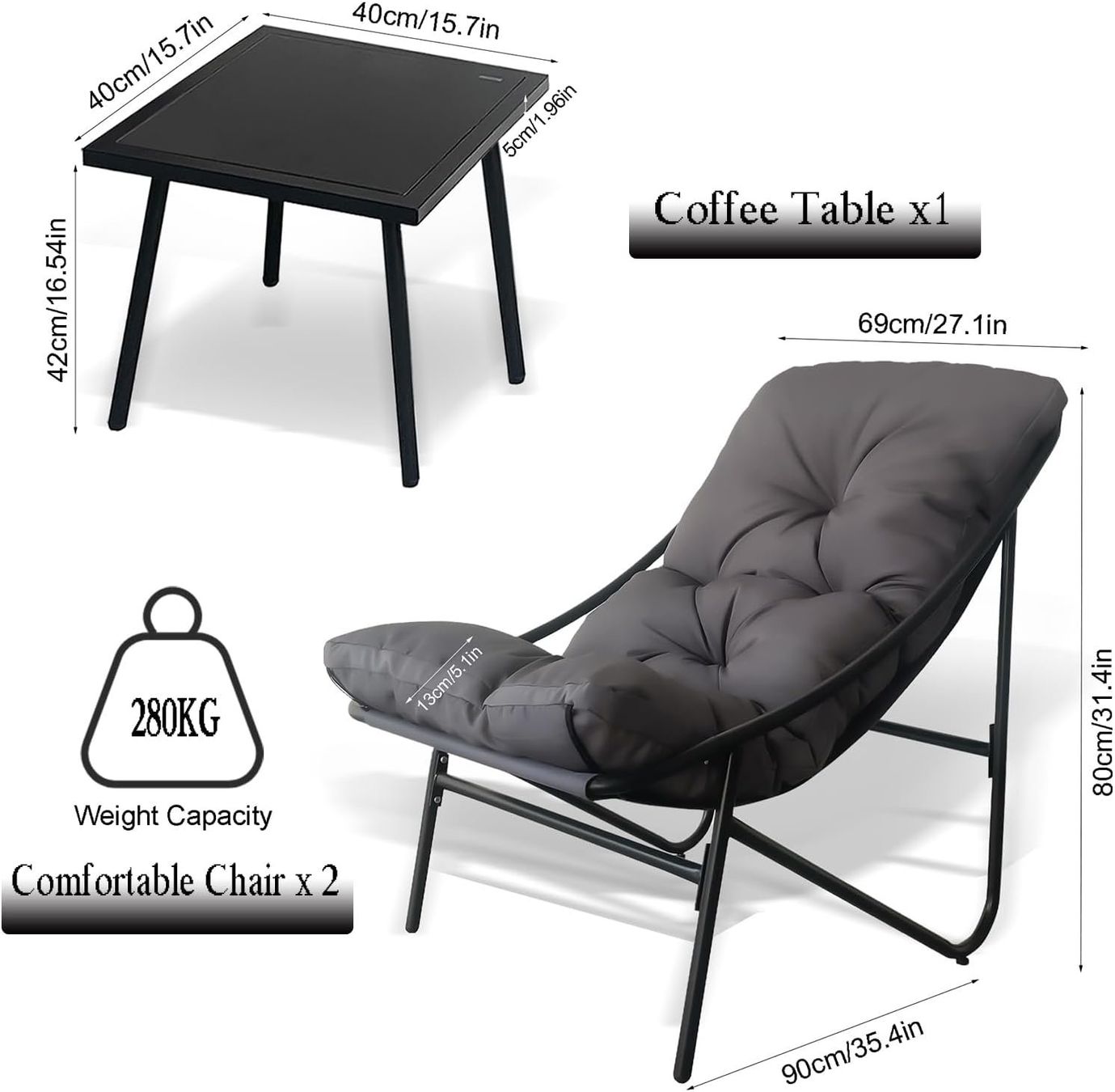 Sessel: Gartenlounge Set, 2 Stühle + Tisch, NEU!!! – Neu und originalverpackt aus Gränichen von omniadeals 4