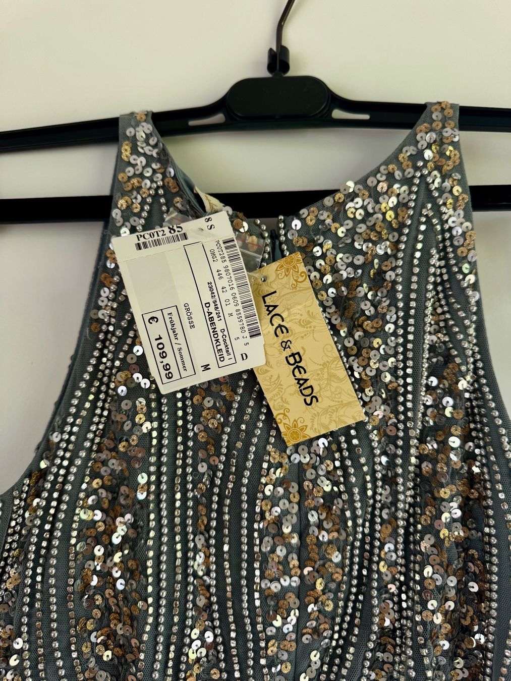 Kleider: Abendkleid mit Pailletten grau lang – Neu (gemäss Beschreibung) aus Herrliberg von kat_q7sj 4