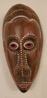 Holzmaske Afrika Tribal Kunst handgeschnitzt bemalt