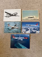Lot von 5 Flugzeug Postkarten Swiss Air Lines