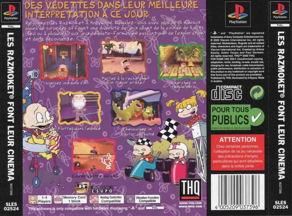 Fiche du jeu Rugrats - Studio Tour sur Sony Playstation - Le Musee des