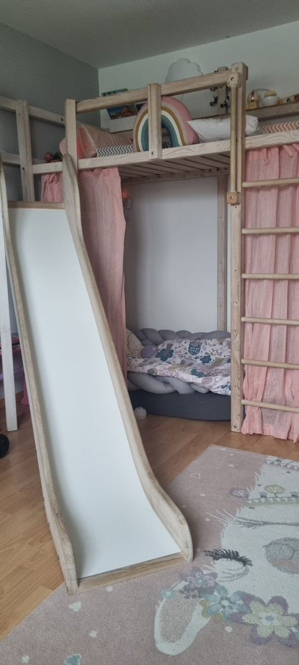 Letti: Hochbett mit Rutsche + Seilzug – Usato da Lufingen venduto da Yoko14 1