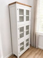 Schrank Yukon / Vitrine Landhausstil weiss