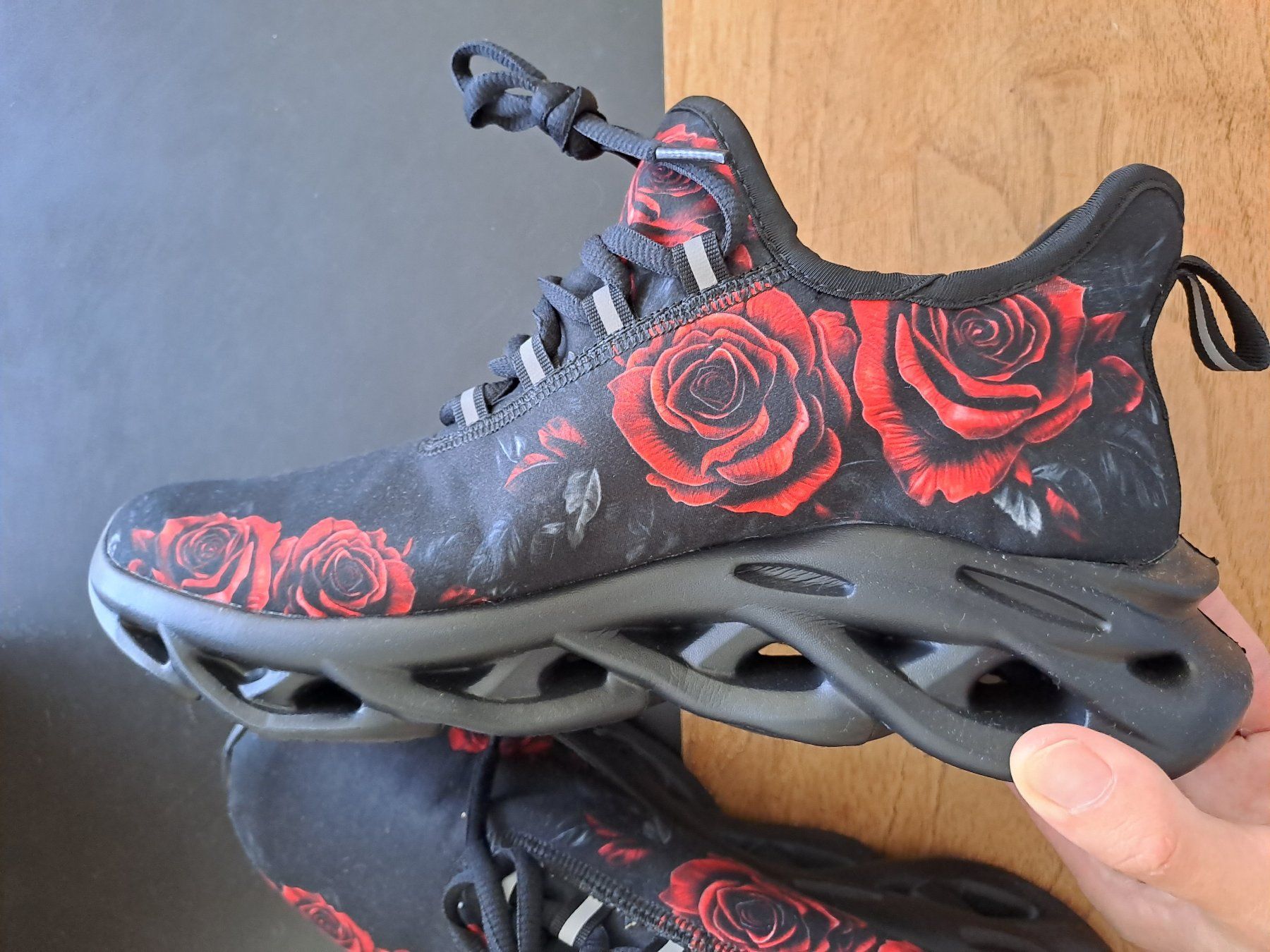 Damenschuhe: Halbschuhe Gothic / Rosen /schwarz Grösse 42 NEU – Neu (gemäss Beschreibung) aus Glashütten von Schwebefisch 4