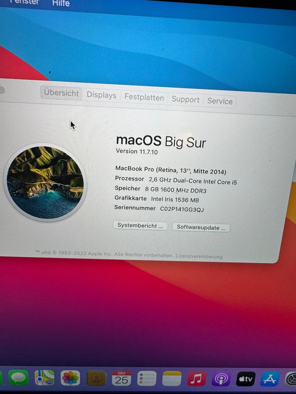 Apple Notebook: Apple MacBook Pro 13 inkl. Microsoft Office 2021 und SSD – Usato da Adliswil venduto da Busys 2