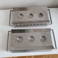 2 supports en acier inoxydable à bougie réchauffe platss
