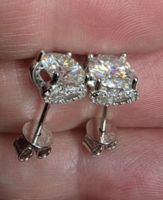 Boucles d'oreille argent avec moissanites 2 ct certifié GRA