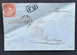 FALTBRIEF PD ZÜRICH 1866