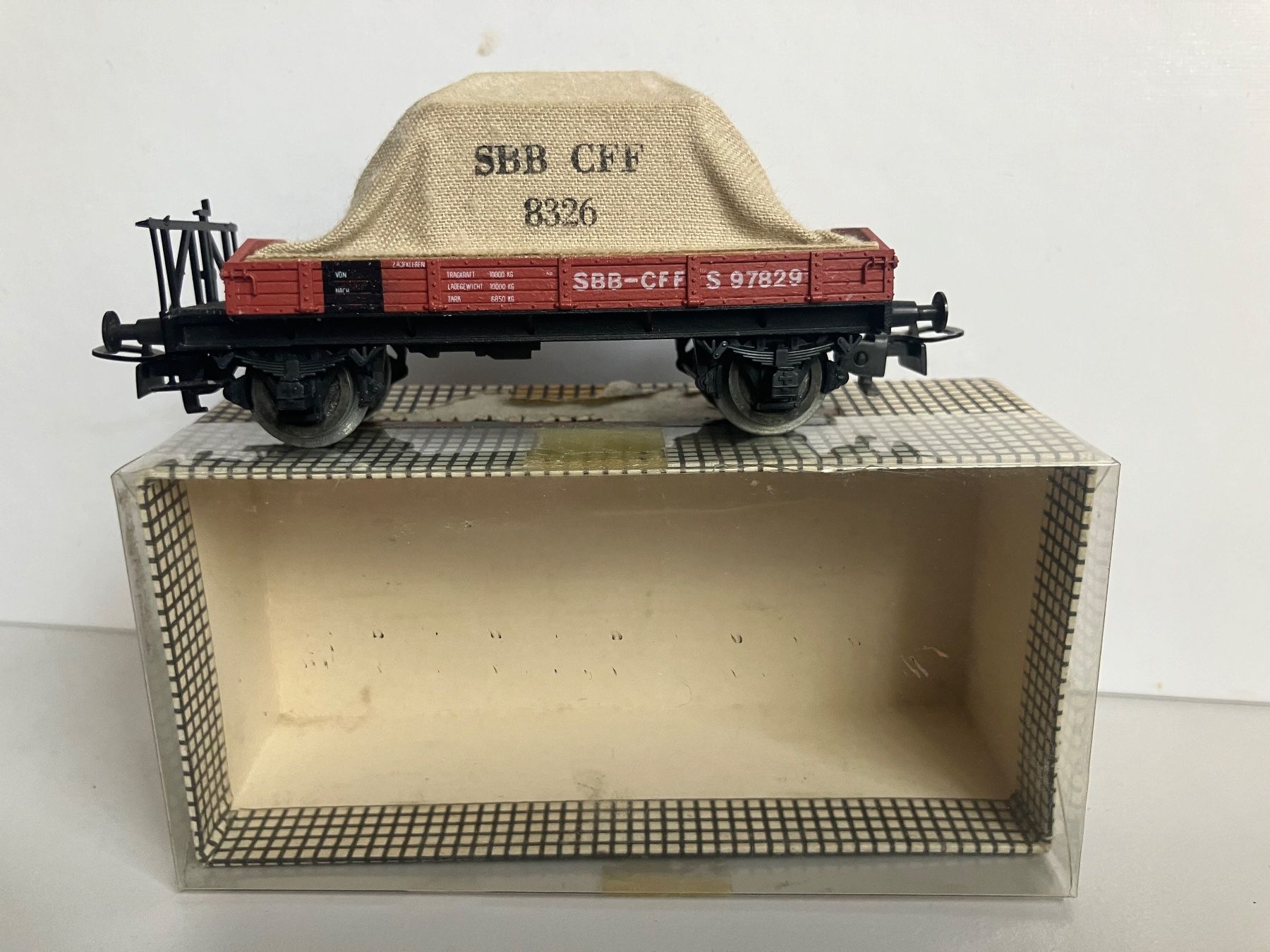 Modellini di ferrovie: Ruco SBB 2 Achserwagen mit Plane – Usato da Buchs ZH venduto da swiss-train