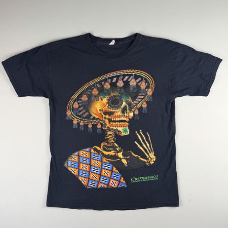 T-shirt skull Mexique Día de los Muertos vintage style M