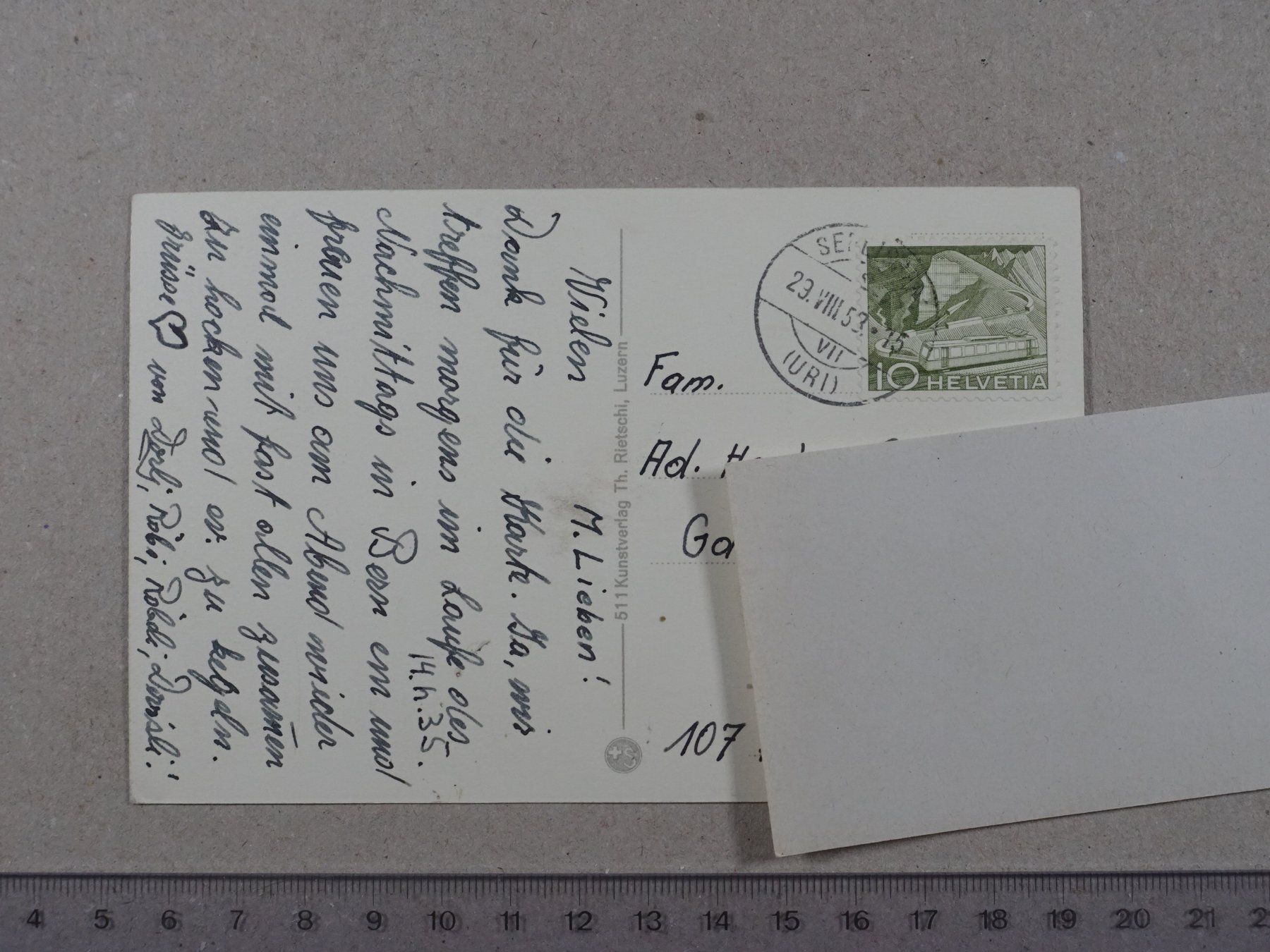 Cartoline postali: Luzern, Hofkirche, Rigi, Schiff, Dampfschiff – Usato da Lenzburg venduto da fh1 1
