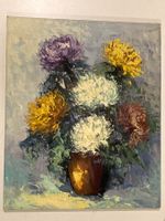 G. Szekelly Stilleben signiert mit Blumen in brauner Vase