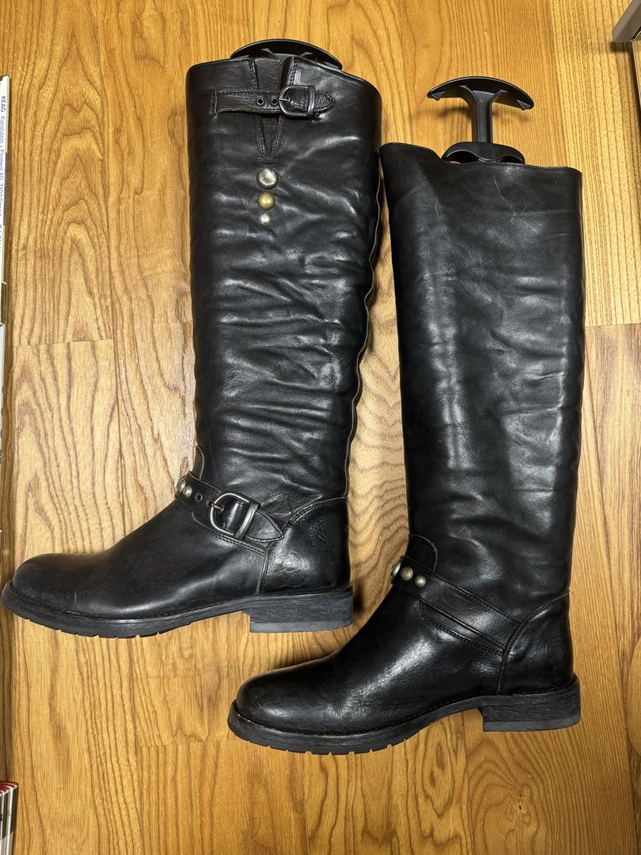 Scarpe da donna: HTC Biker Boots, Schwarz, Gr. 38, Leder, – Nuovo (secondo la descrizione) da Haldenstein venduto da nicB74