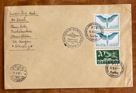 1939, Flugpost Brief, Europaflug Nord nach Zürich