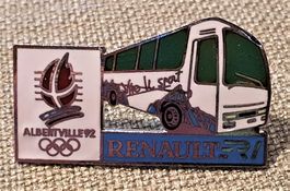L827 - Pin Olympia Albertville 1992 Renault Bus Car