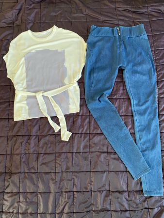 hugo boss bluse + leggings hoher np, passt zu zadig voltaire