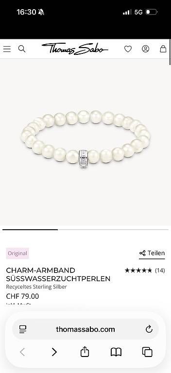 Bracciali & Braccialetti: Thomas Sabo Charm-Armband Perle + Charm  – Usato da Zürich venduto da Supersampler 2
