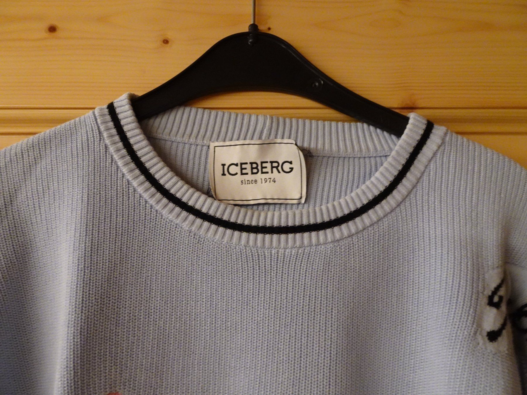 Iceberg Maglioni & Felpe: ICEBERG Strickpulli hellblau Bananen Gr. L - 426254 – Usato da Küssnacht am Rigi venduto da Good4Deckeli 1