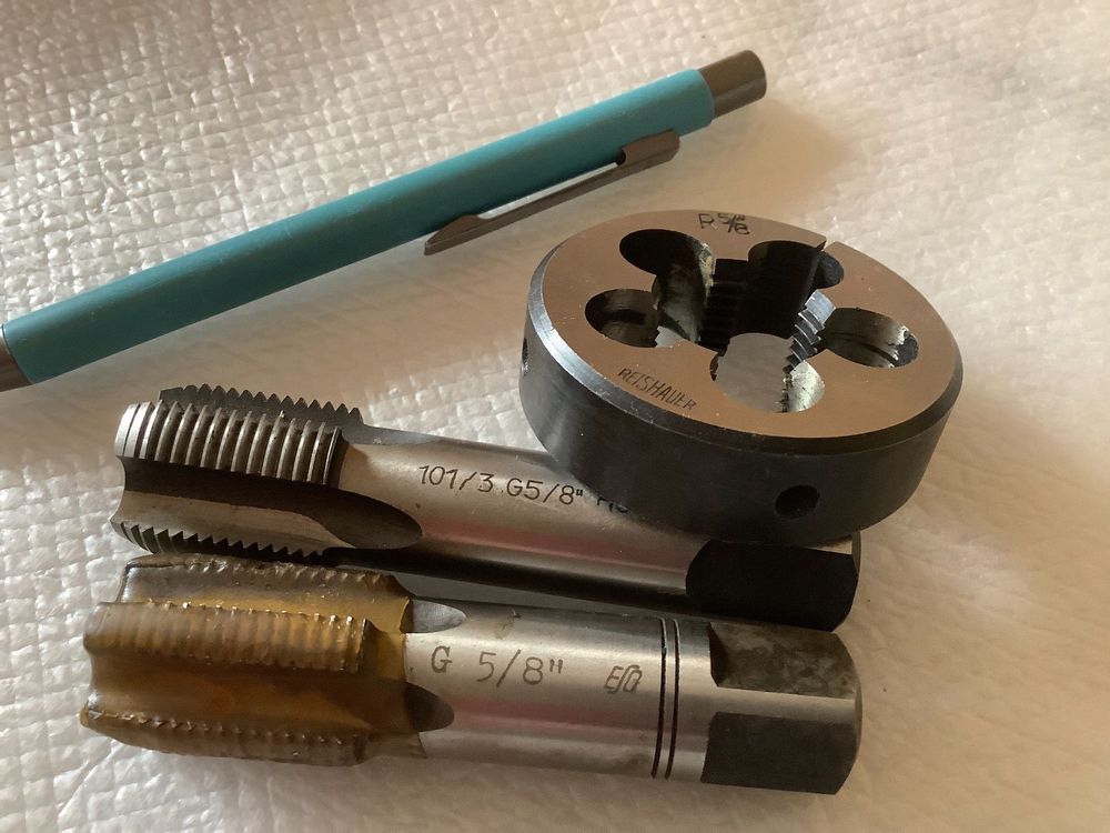 Reishauer Tous les outils: G/ R 5/8“ Gewindebohrer und Schneideisen für BSP Rohrgewinde – Neuf (Voir description) à Widnau par frohsinn7 2