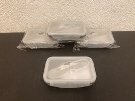 Lunchbox, Frischhaltebox, 4 Stück, Silokon/ PP, je 15x10 cm