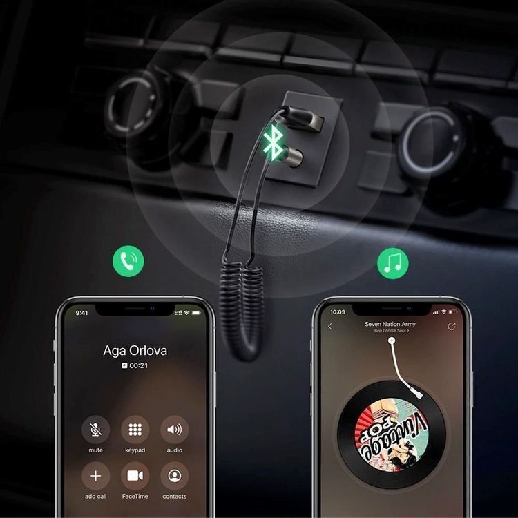 Mersoco Bluetooth 5.0 Kassettenadapter Fürs Auto – Mit Freisprechfunktion, Kabellos Musik & Telefonieren