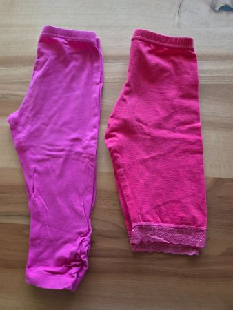 2x Mädchen Leggings Sommer Pink Gr. 122