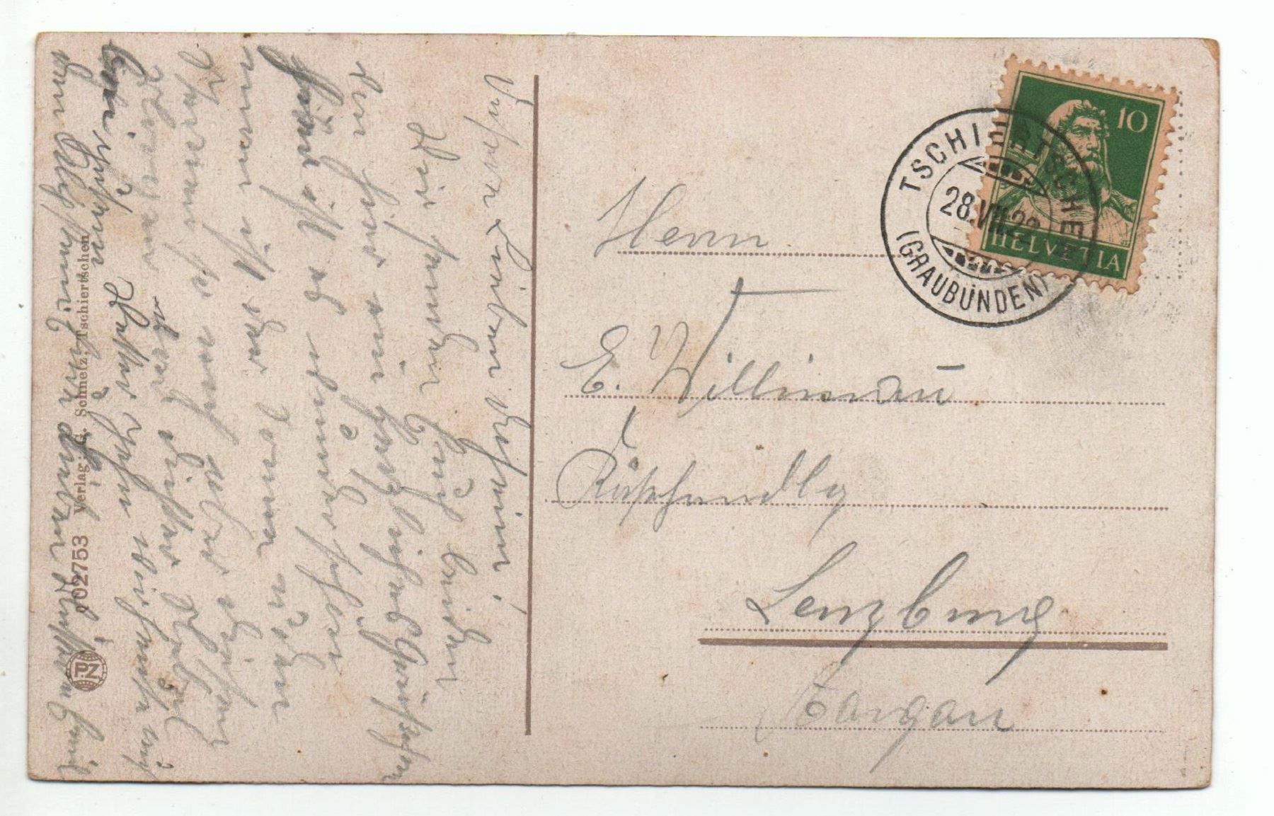 Cartoline postali: TSCHIERTSCHEN Landwirtschaft Alp Farur – Usato da Jona venduto da philajona 1