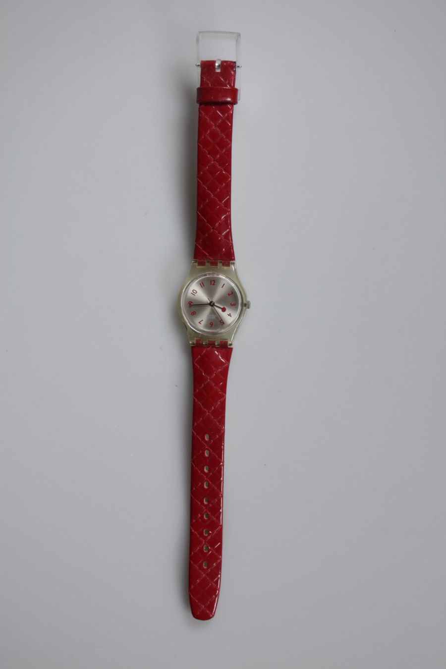Swatch Orologi: Vintage Swatch Rot Lederarmband – Usato da Basel venduto da IRMAundFRED