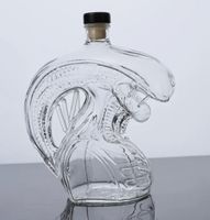 Alien Flasche Glas klar neu ca. 3.5dl 
