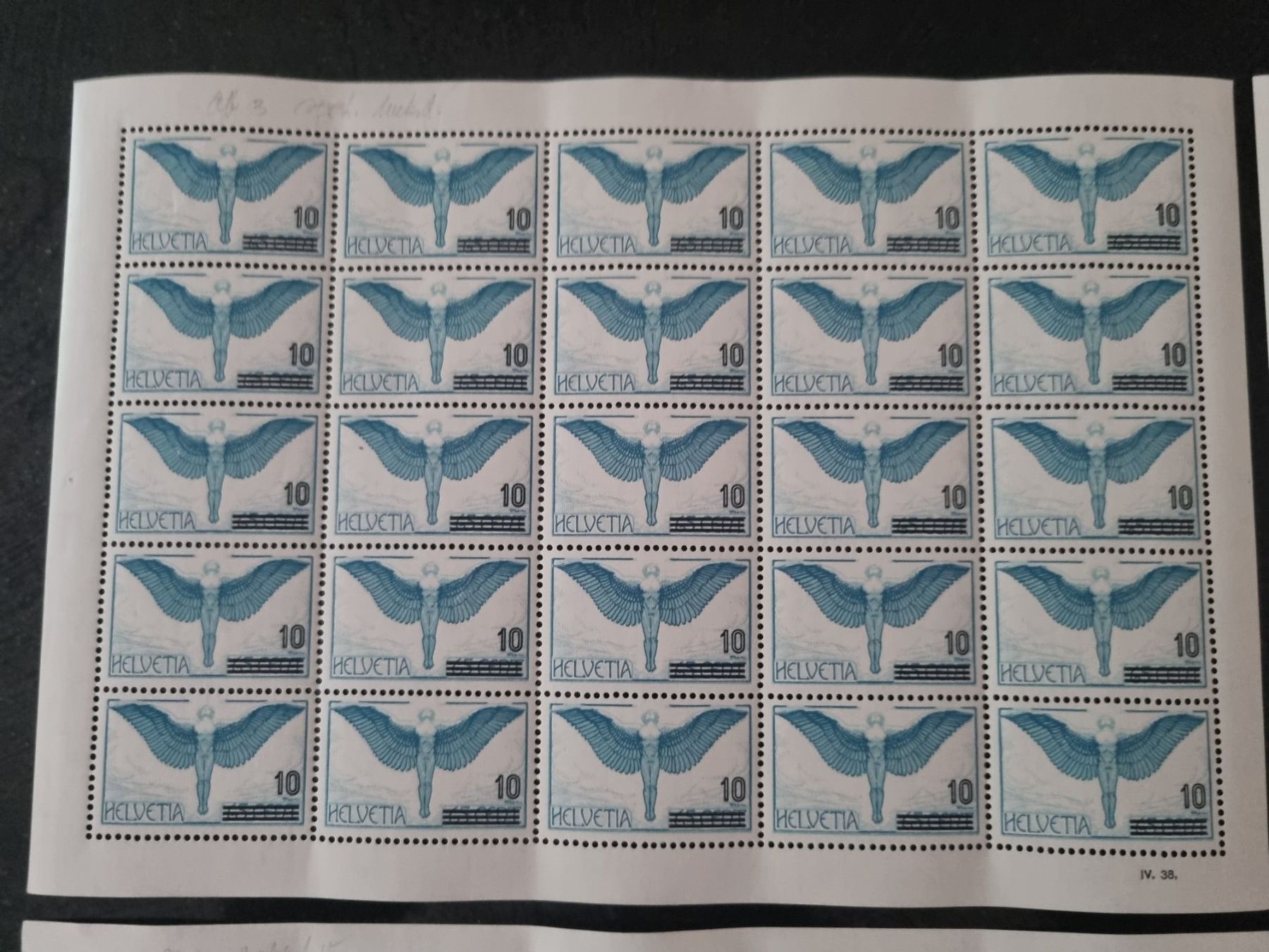 Tutti i francobolli: 4 Bogen Flugpost Nr. F22 mit Plattenfehler, postfrisch ** – Nuovo (secondo la descrizione) da Gümligen venduto da Geniusbuy 1
