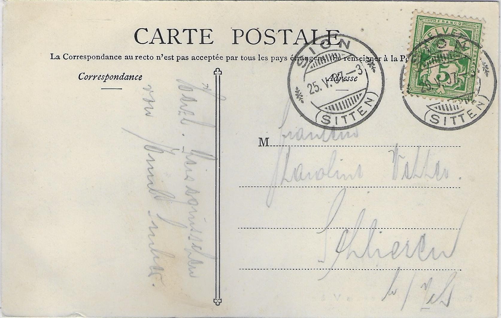 Cartoline postali: Sion - Vue generale depuis Valere – Usato da Ettingen venduto da Kartenplanet 1
