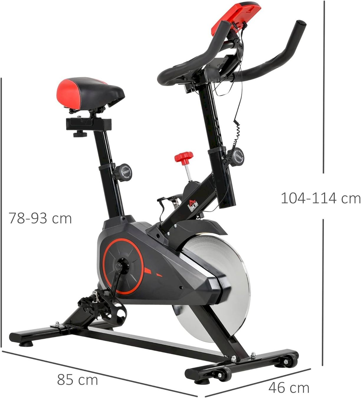 Hometrainer: HOMCOM Indoor Bike Trainer Schwarz+Rot – Nuovo e nell'imballaggio originale da Bottighofen venduto da zaap 2