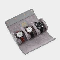 Leder-Uhrenetui für 3 Uhren Lichtgrau für Rolex, Omega Uhren