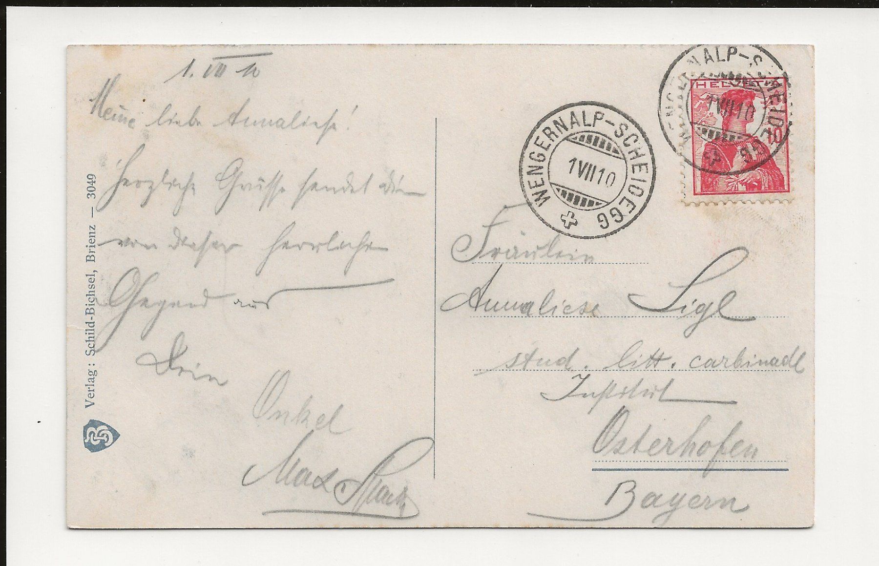 Cartoline postali: AK 1910 Interlaken 😍 – Usato da Greifensee venduto da 315WDO 1