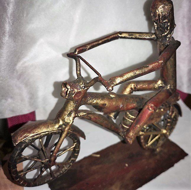 Skulpturen & Statuen: Skulpur Motorradfahrer Metall – Neu (gemäss Beschreibung) aus Lutzenberg von Pinschi01