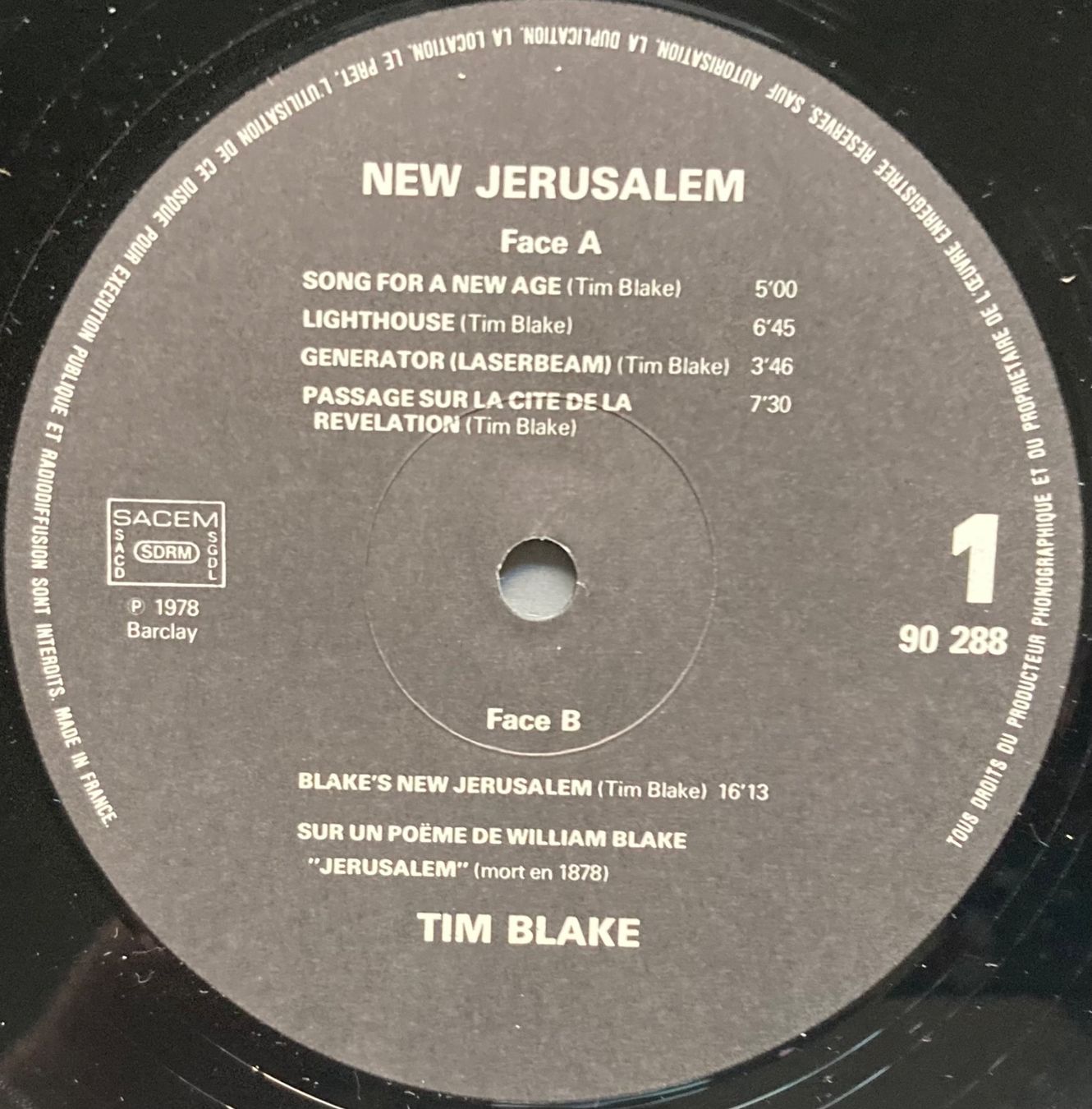 Schallplatten: TIM BLAKE - BLAKE'S NEW JERUSALEM – Gebraucht aus Poliez-Pittet von Newtown-Records 3