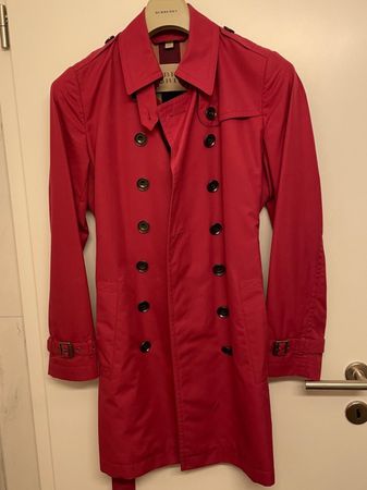 Burberry Trenchcoat Gr. 38 Himbeerrot / Karmesinrot