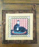 Topflappen mit Katzen, Handarbeit