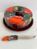 Plateau / cloche à fromage Vallauris en céramique et couteau