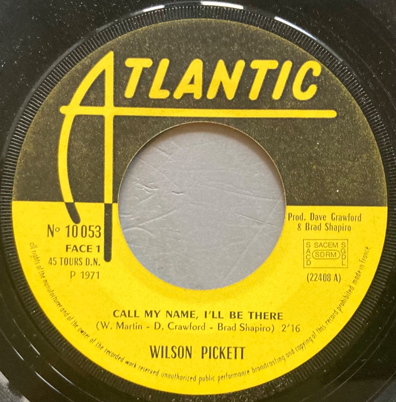 Vinyles: WILSON PICKETT - CALL MY NAME I'LL BE THERE – D'occasion à Poliez-Pittet par Newtown-Records 2