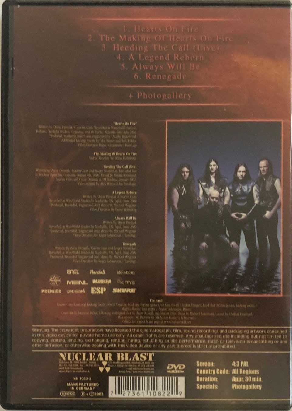 Alle DVDs: HAMMERFALL - HEARTS ON FIRE – Gebraucht aus Poliez-Pittet von Newtown-Records 1