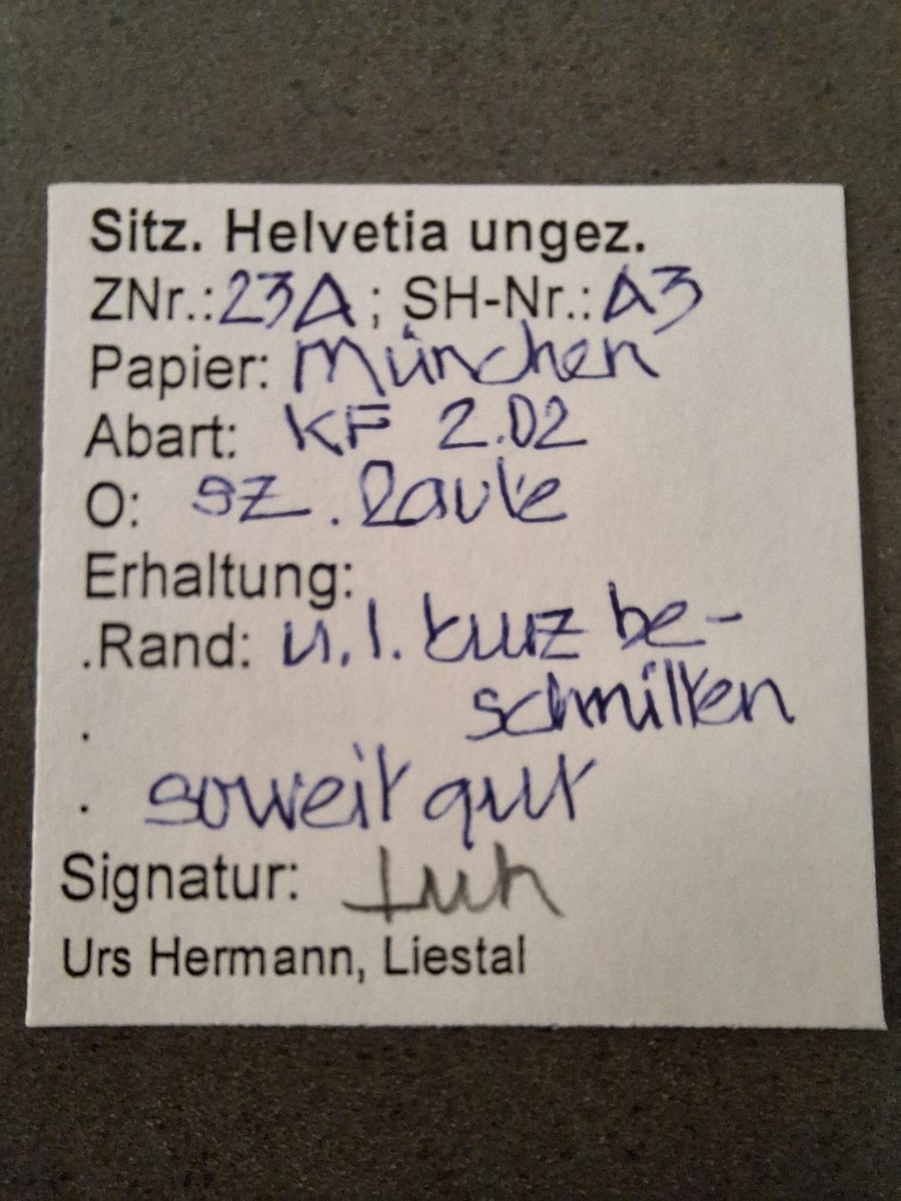 Tutti i francobolli: Strubel 23A3 mit Befund Kat. 110.- – Usato da Balgach venduto da SIMEON27 2
