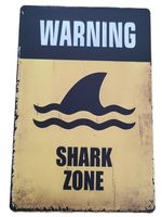 WARNING - SHARK ZONE - Blechschild  (neu/OVP)